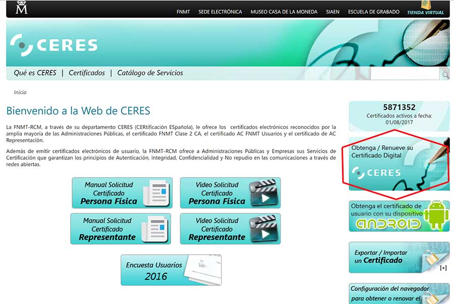 Certificado ceres